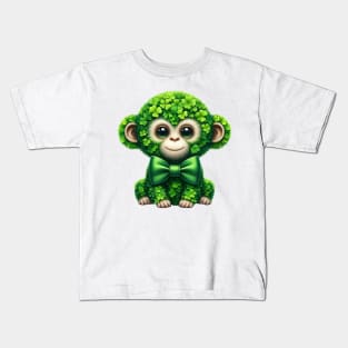 Clover Monkey St Patricks Day Kids T-Shirt